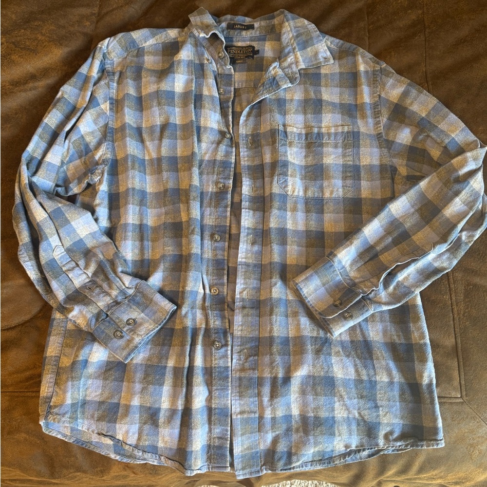 Pendleton Blue and Gray Checkered Shirt